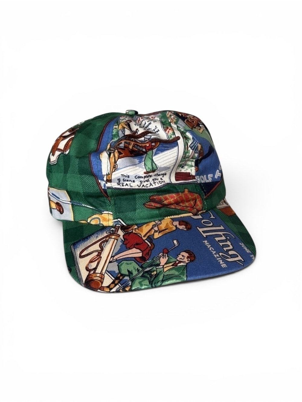 Nordic House Designs Golfing Print Cap Hat NWT